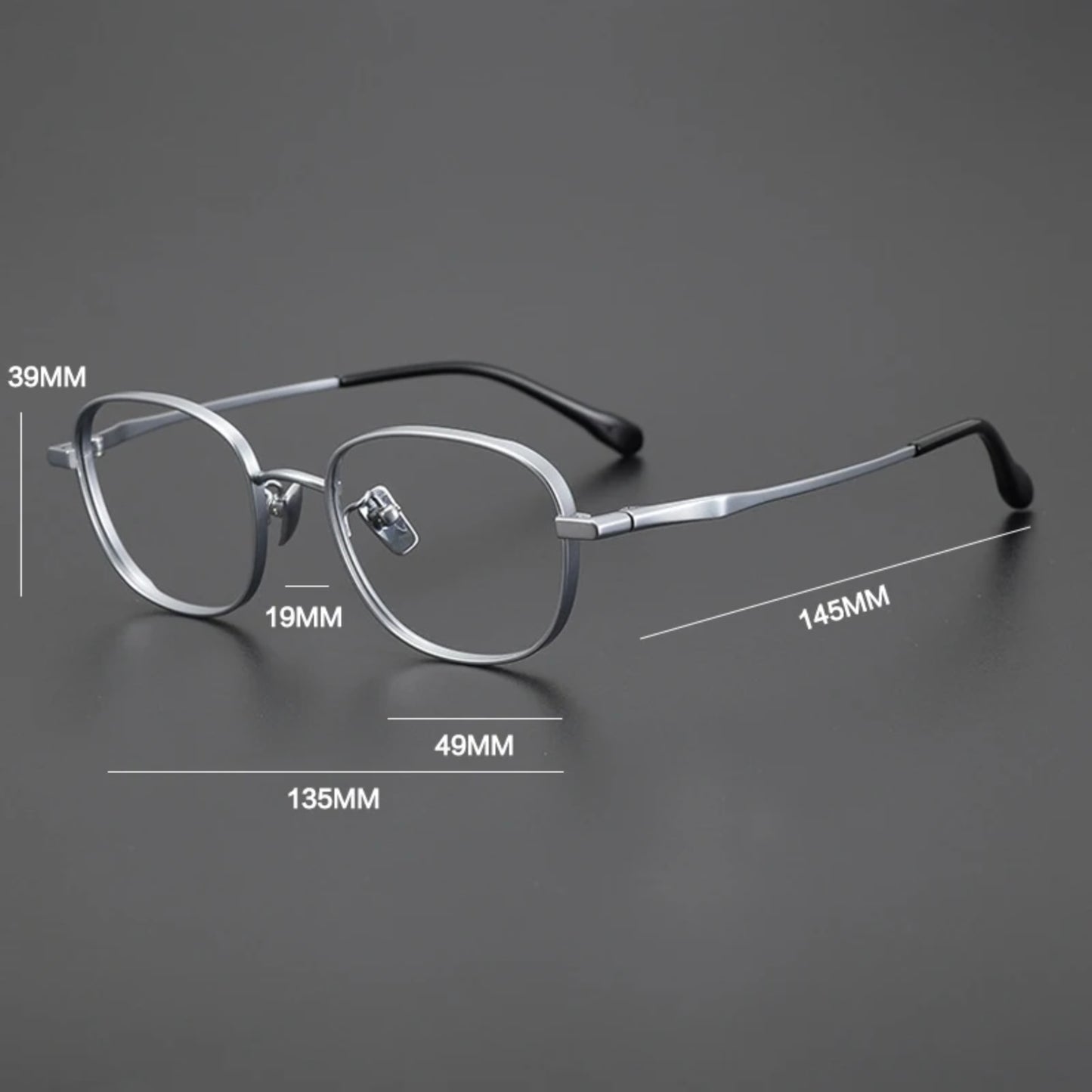 Petite Titanium Blue Panto Eyeglasses