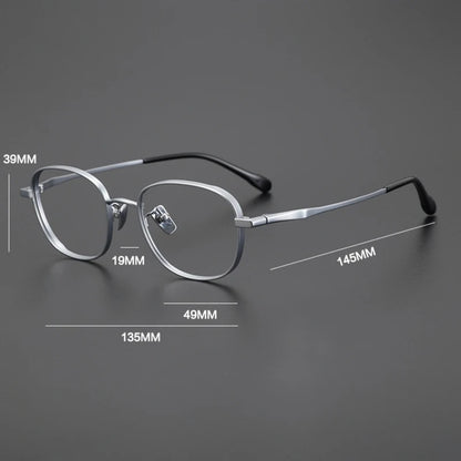 Petite Titanium Blue Panto Prescription Eyeglasses | Ultra-Light Optical Frame for Rx Lenses – CINILY UK additional product view