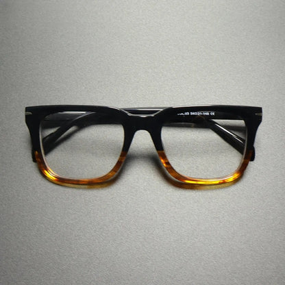 Two-Tone Acetate Eyeglasses Frame | Vintage Black/Tortoise side view