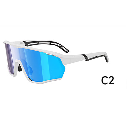 TR90 Angular Shield Sports Sunglasses with PC Cylindrical Lens for Outdoor Use