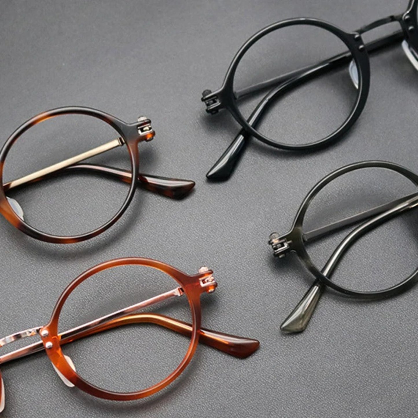Titanium Acetate Round Eyeglasses