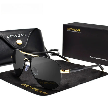 Pilot Polarized Mirror UV400 Sunglasses | HD Driving Aviator Shades – CINILY UK additional product view