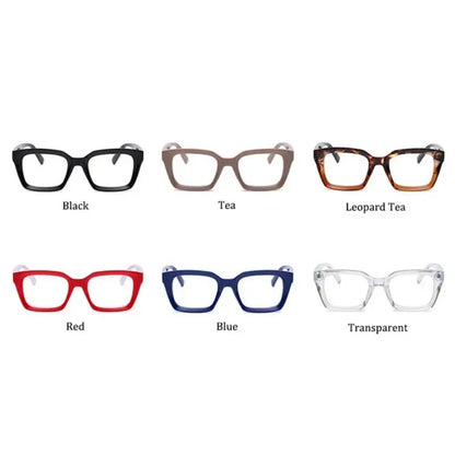 Plastic Titanium Bold Square Blue Light Reading Glasses
