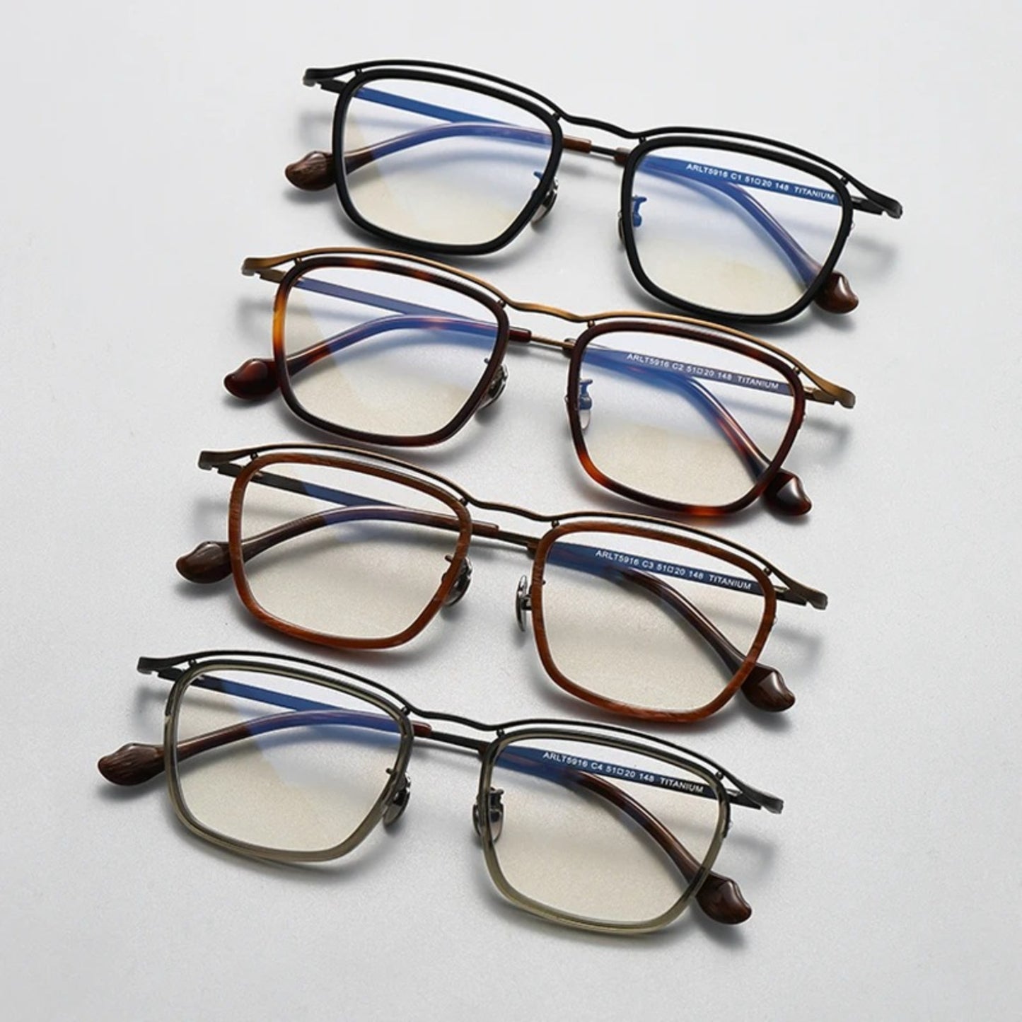 Titanium Acetate Square Prescription Eyeglasses