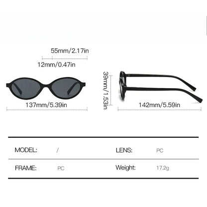 Small Oval UV400 Sunglasses | Vintage Unisex Fashion Shades – CINILY UK additional product view