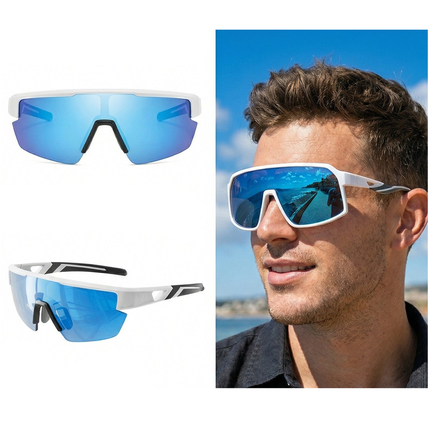 TR90 Polarised Outdoor Sports Sunglasses with PC Shield Lens