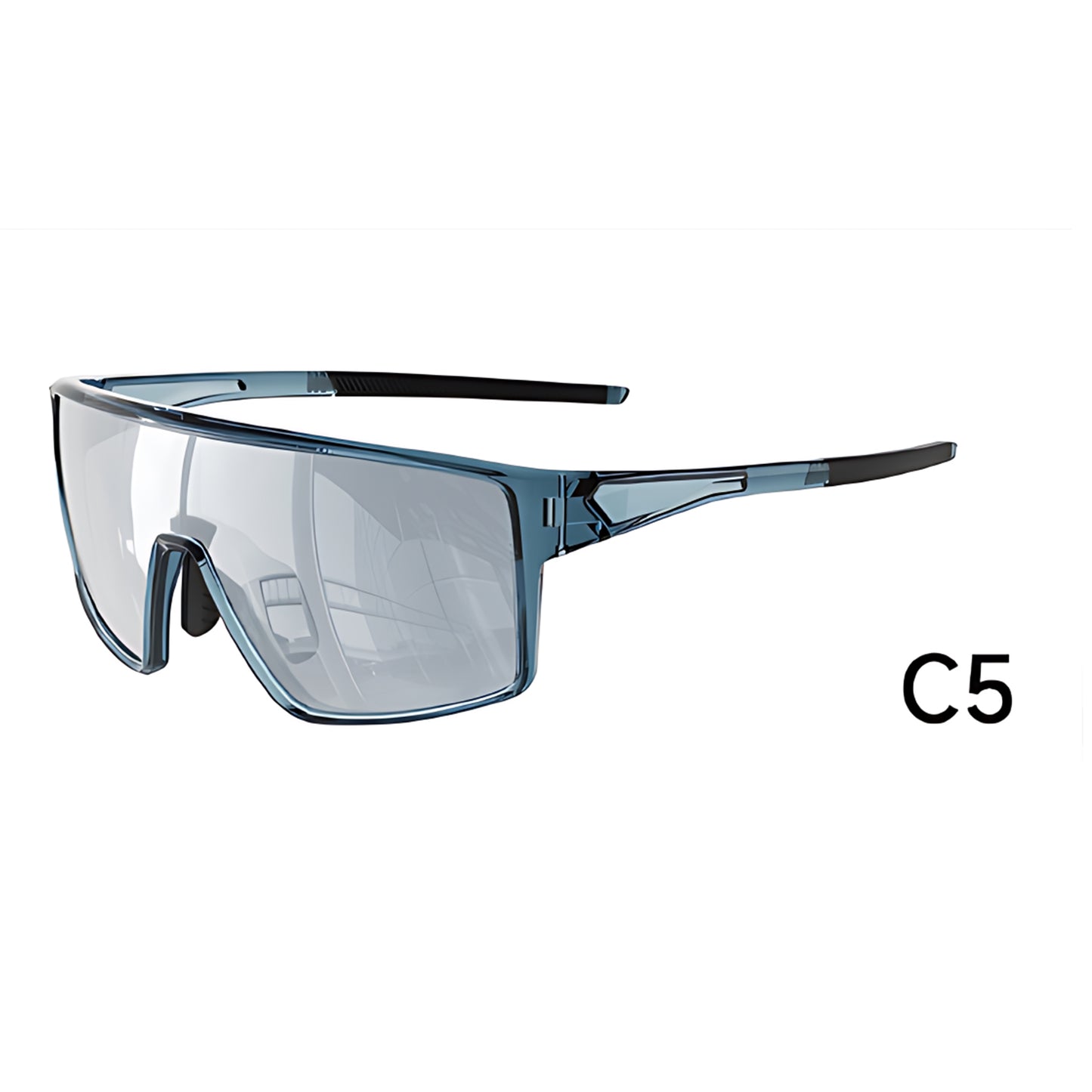 TR90 Windproof Shield Sports Sunglasses with PC Lens for Cycling, Running and Hiking