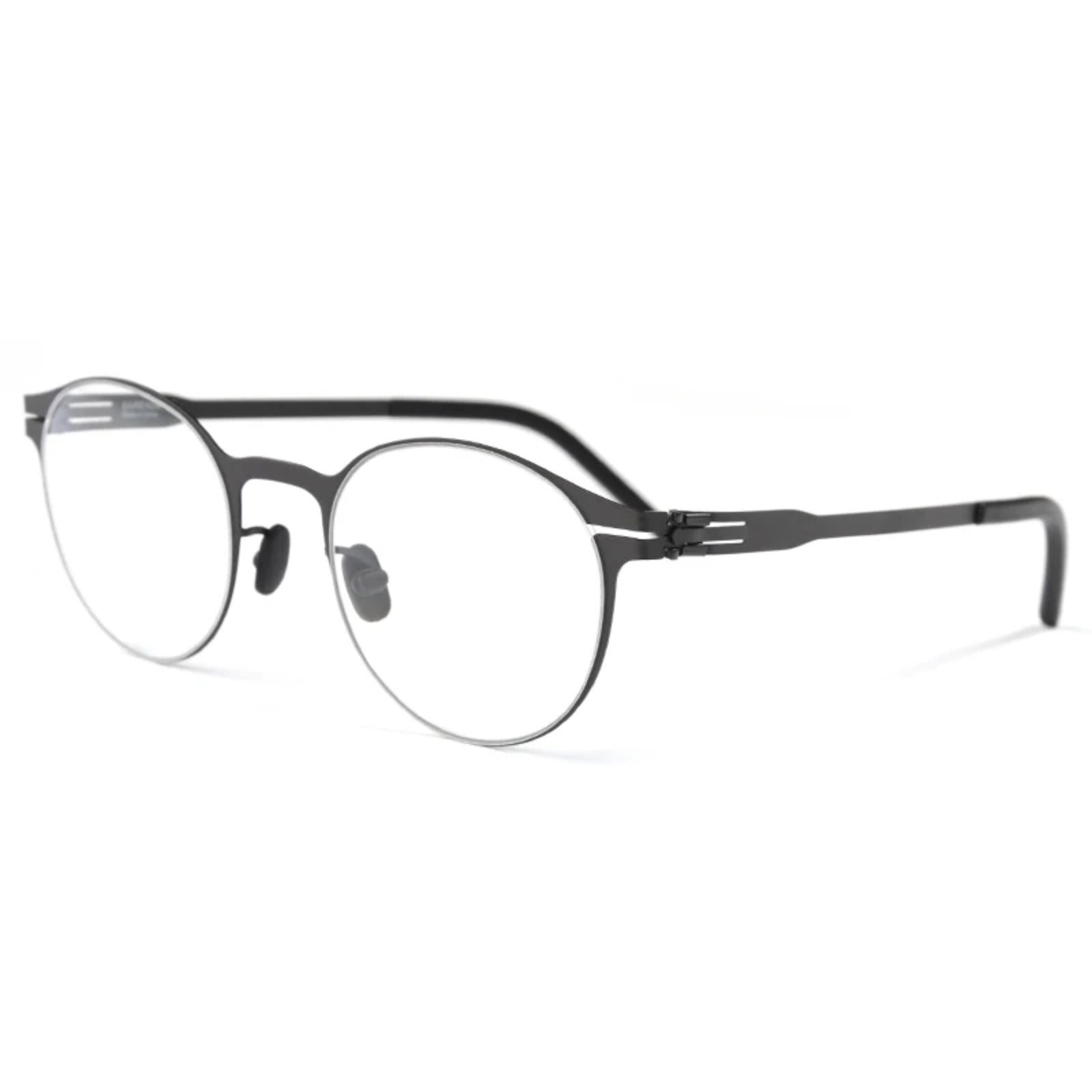 Stainless Steel Screwless Round Eyeglasses | Ultra-Light Retro Optical Frames – CINILY UK - Black