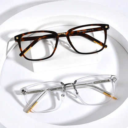 Crystal Acetate Square Prescription Eyeglasses | Transparent Optical Frame for Rx Lenses – CINILY UK additional product view