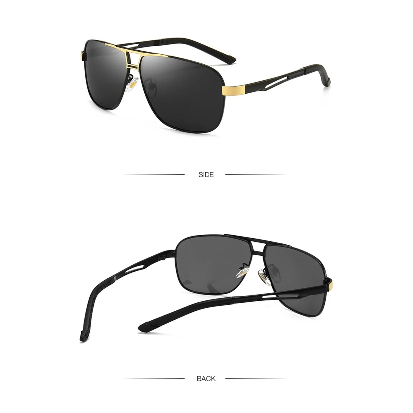 Alloy Square Polarized UV400 Sunglasses