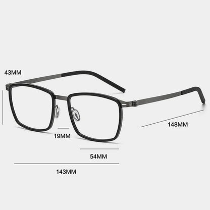 Acetate Screwless Square Eyeglasses