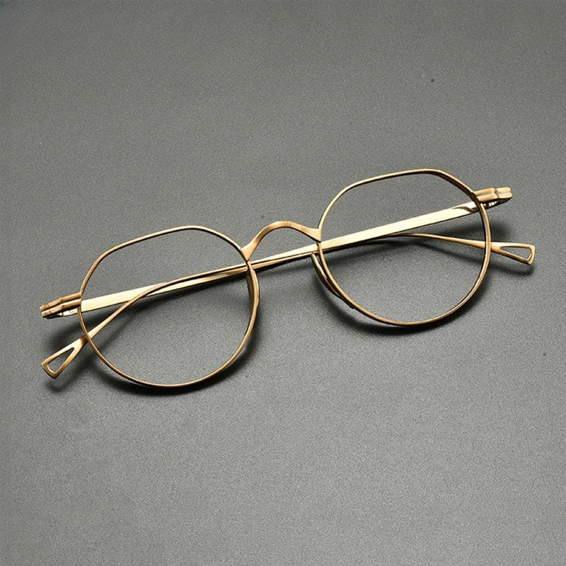 Vintage Titanium Round Optical Glasses Frame Small Fit side view
