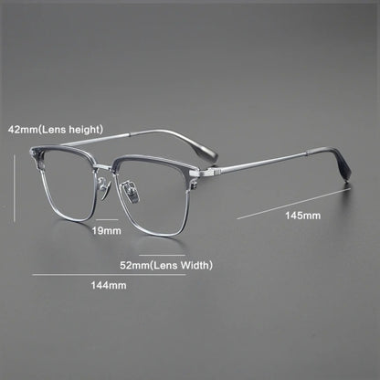 Korean Titanium Browline Square Eyeglasses