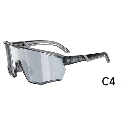 TR90 Angular Shield Sports Sunglasses with PC Cylindrical Lens for Outdoor Use