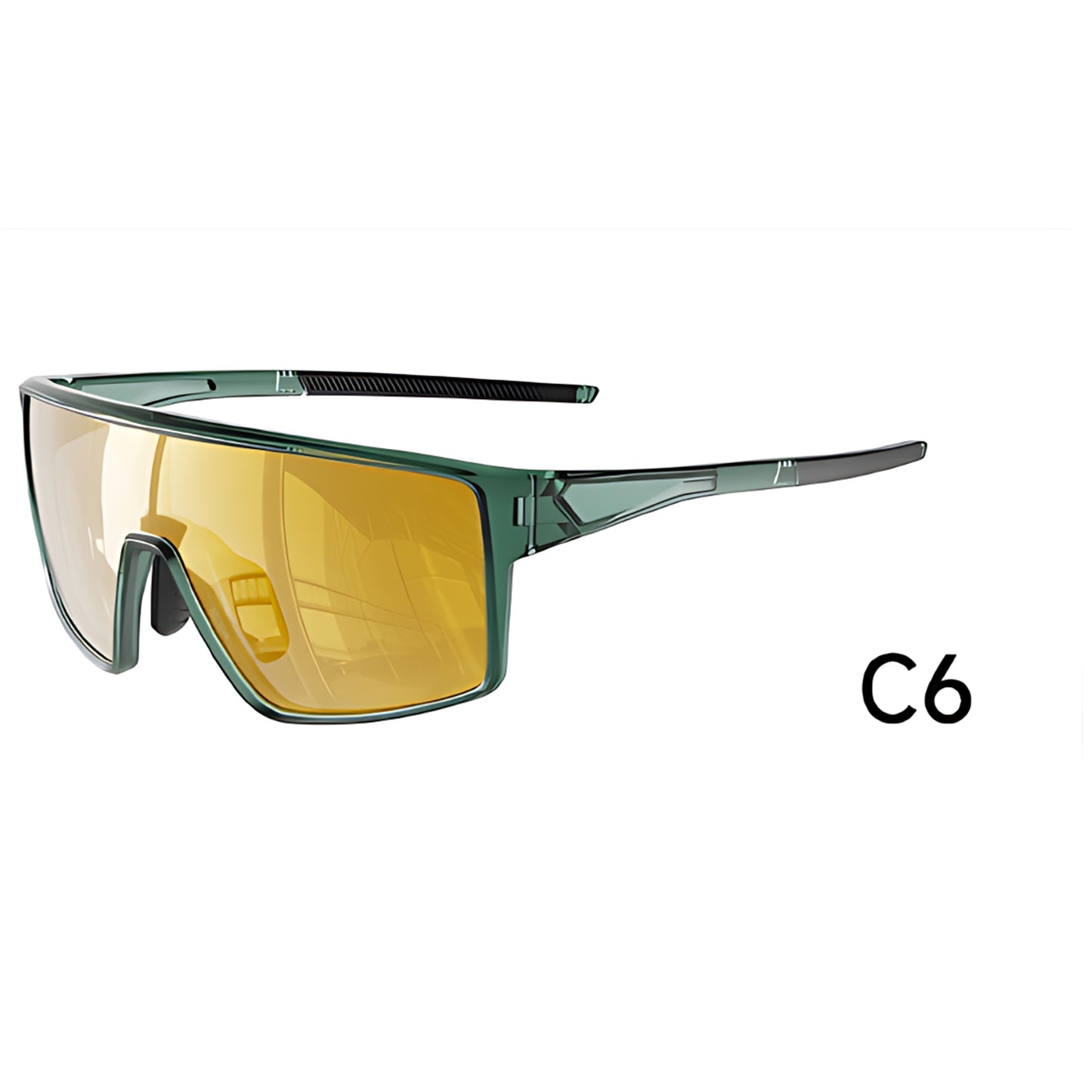 TR90 Windproof Shield Sports Sunglasses with PC Lens for Cycling, Running and Hiking