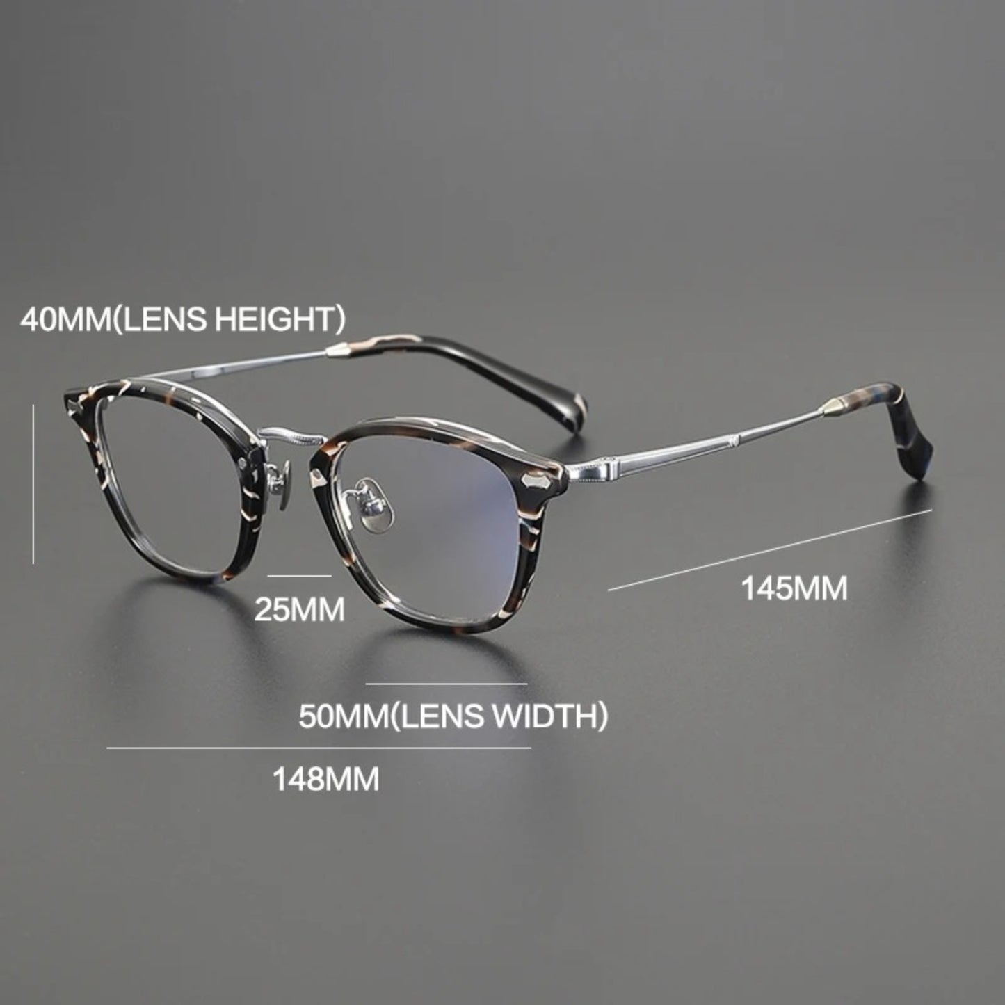 Titanium Acetate Square Prescription Eyeglasses