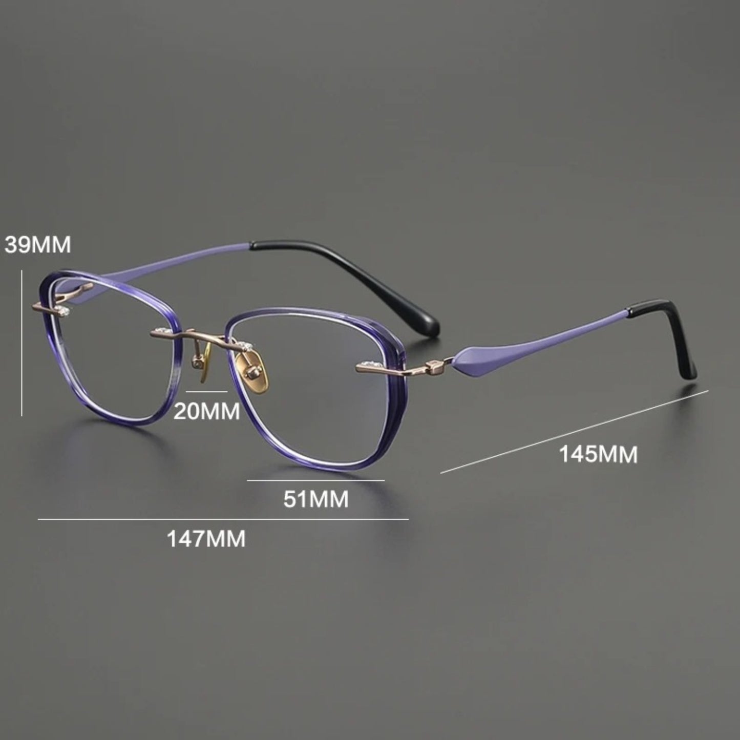 Titanium Tortoise Cat Eye Eyeglasses