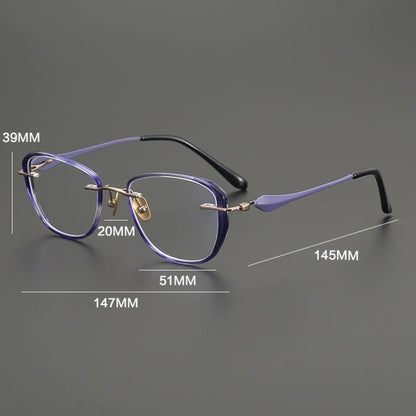 Titanium Tortoise Cat Eye Eyeglasses