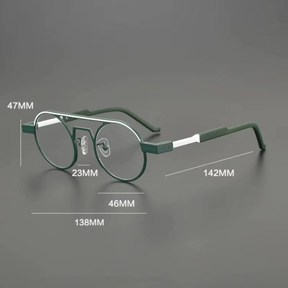 Titanium Neon Pilot Round Prescription Eyeglasses | Bold Lightweight Rx Glasses – CINILY UK additional product view