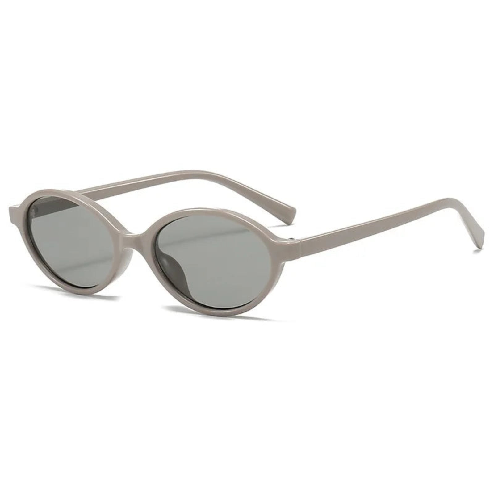 Small Oval UV400 Sunglasses | Vintage Unisex Fashion Shades – CINILY UK - Gray