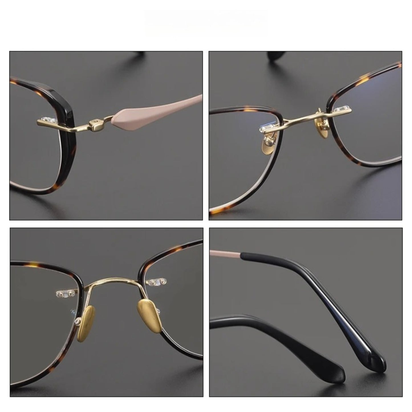 Titanium Tortoise Cat Eye Eyeglasses
