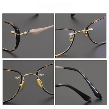Titanium Tortoise Cat Eye Eyeglasses