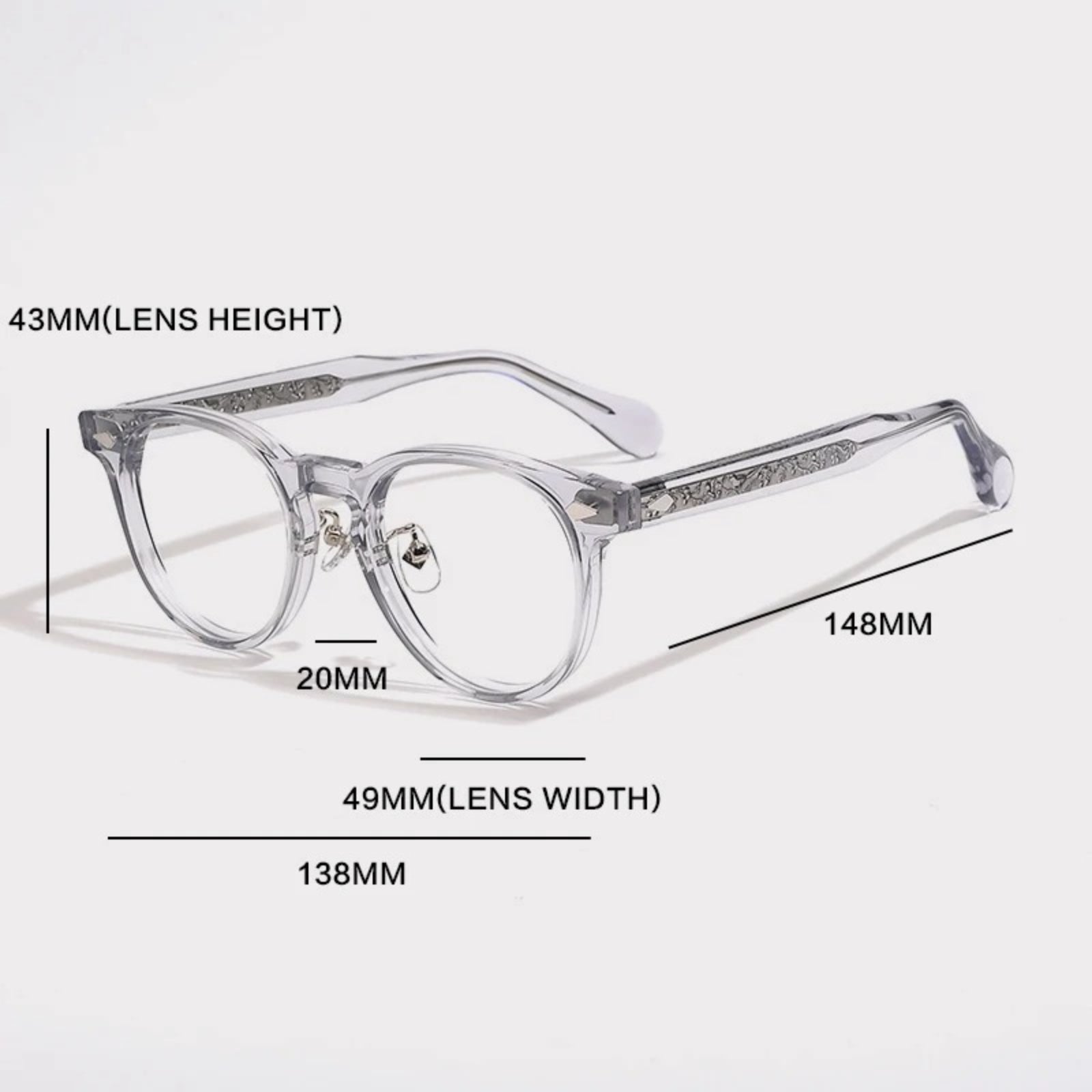 Acetate Round Prescription Eyeglasses | Affordable Retro Rx Glasses – CINILY UK temple detail