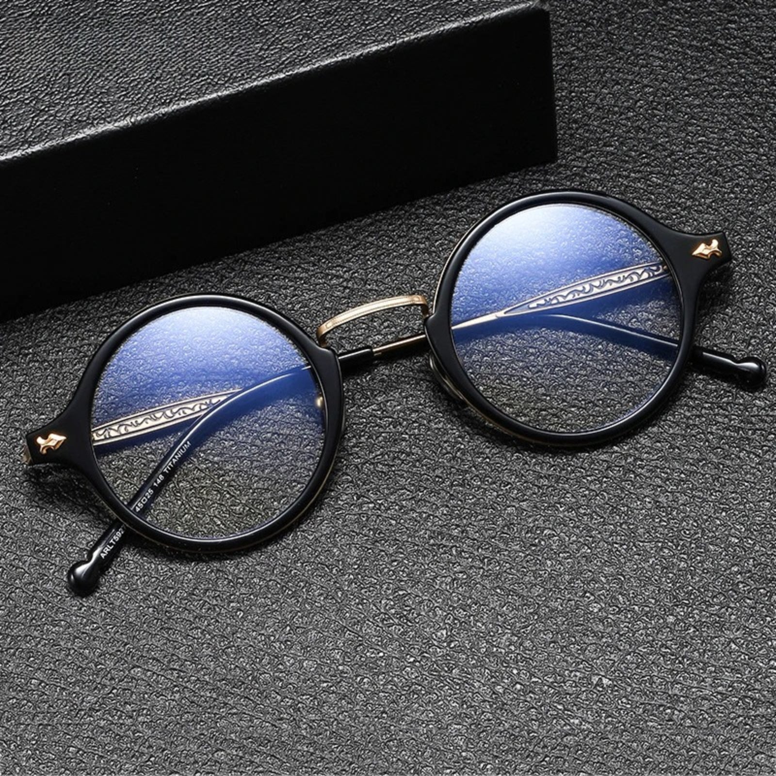 Titanium Acetate Windsor Round Eyeglasses front view