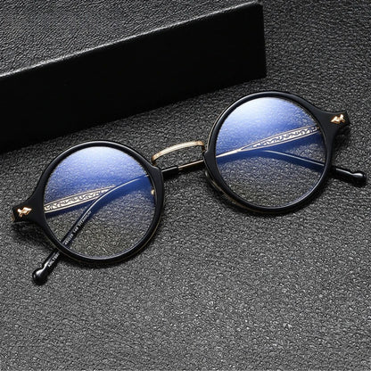 Titanium Acetate Windsor Round Eyeglasses front view