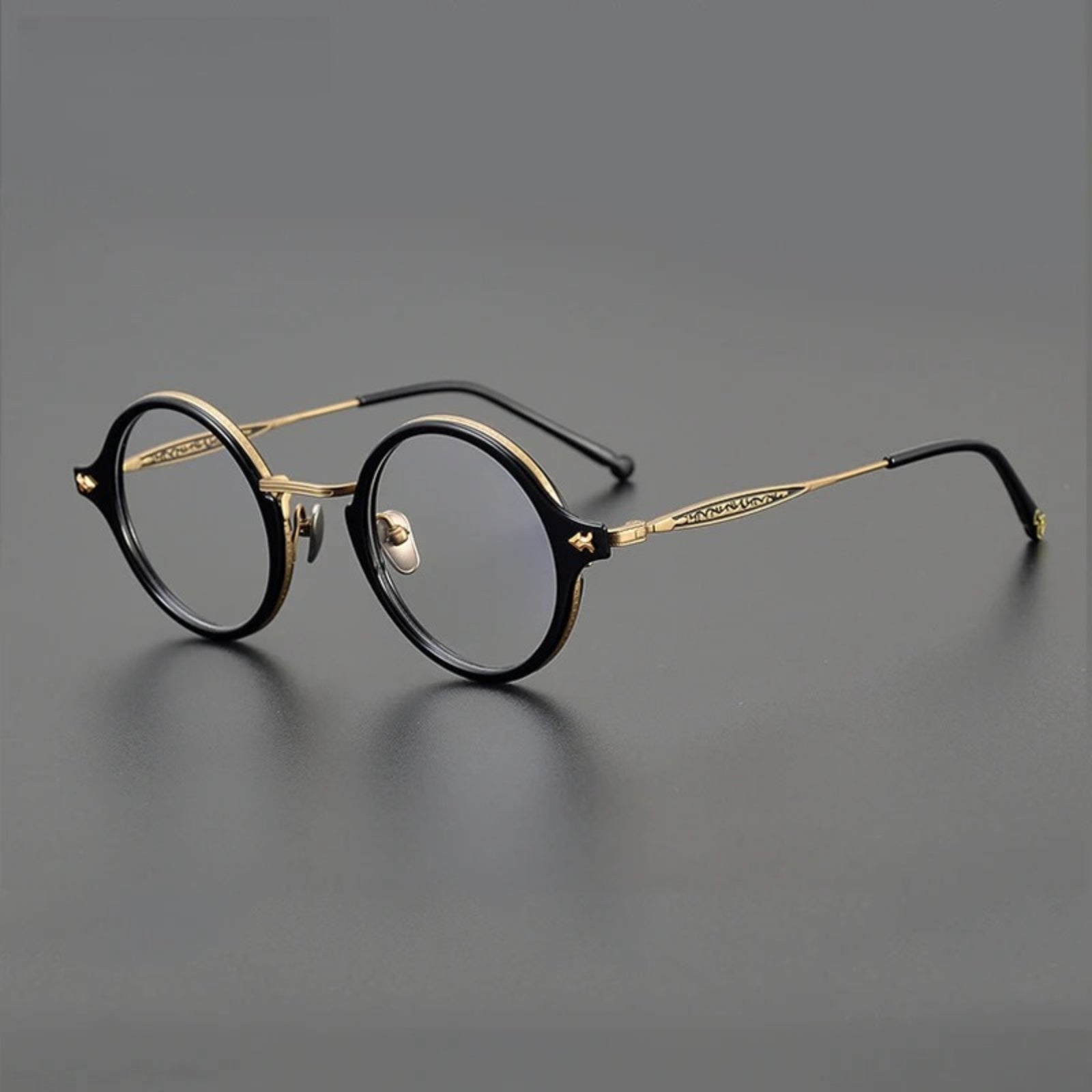 Titanium Acetate Windsor Round Eyeglasses side view