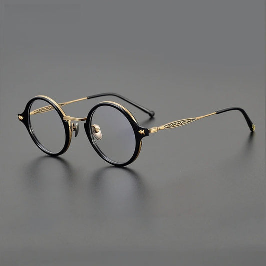 Titanium Acetate Windsor Round Prescription Eyeglasses | Retro Optical Frame for Rx Lenses – CINILY UK
