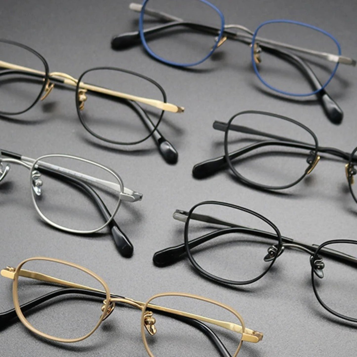 Titanium Blue Square Prescription Eyeglasses