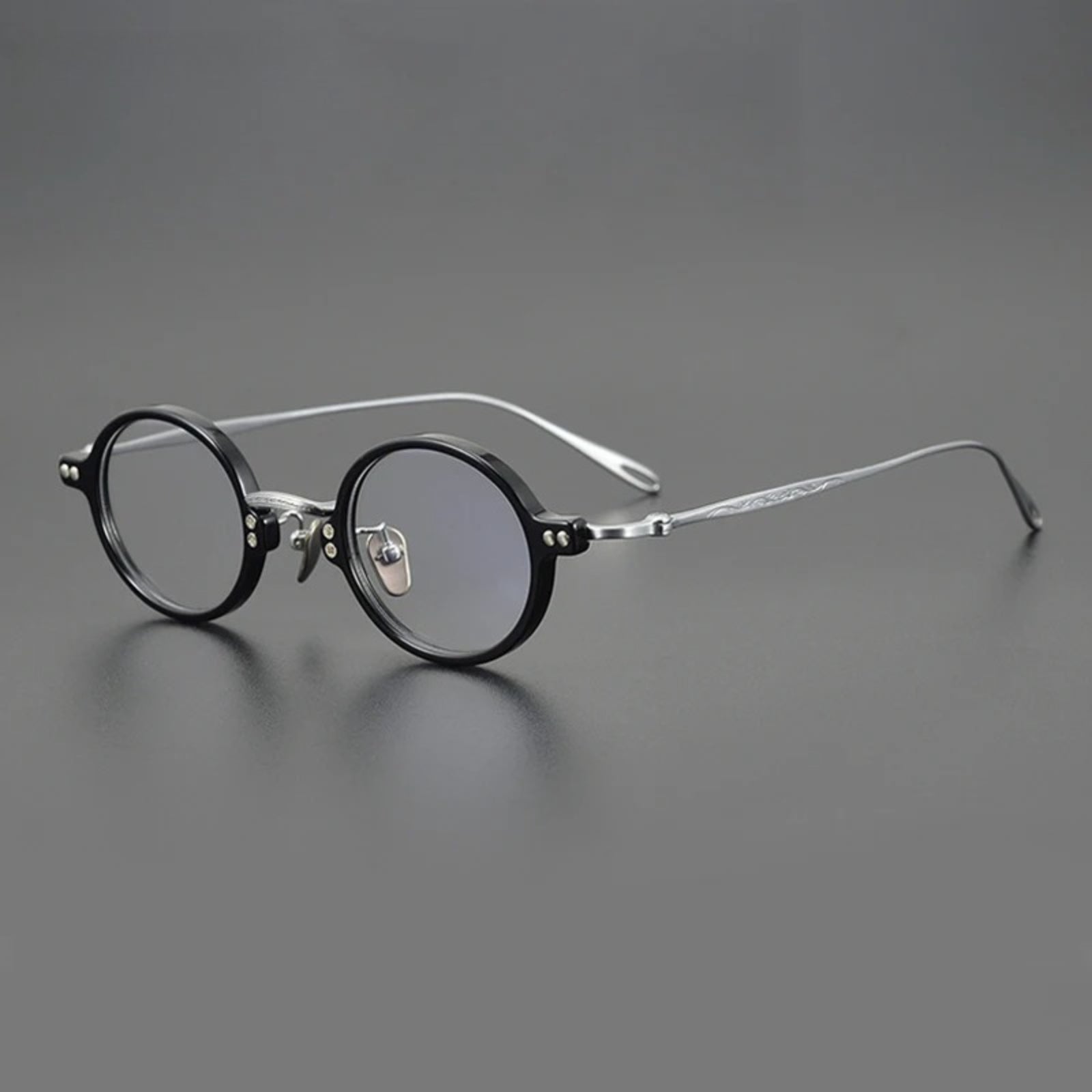 Petite Titanium Acetate Round Prescription Eyeglasses | Ultra-Light Optical Frame for Rx Lenses – CINILY UK side view