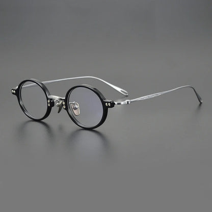 Petite Titanium Acetate Round Prescription Eyeglasses | Ultra-Light Optical Frame for Rx Lenses – CINILY UK side view
