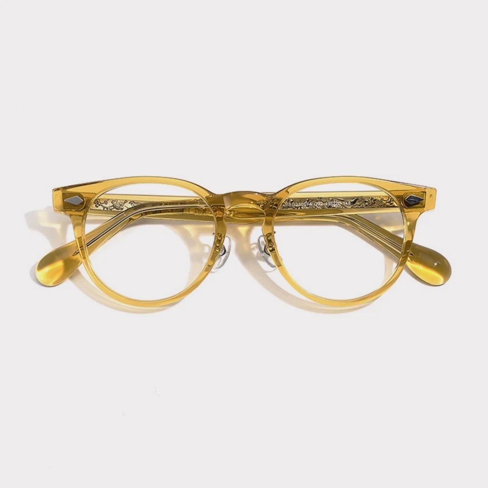 Acetate Round Prescription Eyeglasses | Affordable Retro Rx Glasses – CINILY UK front view