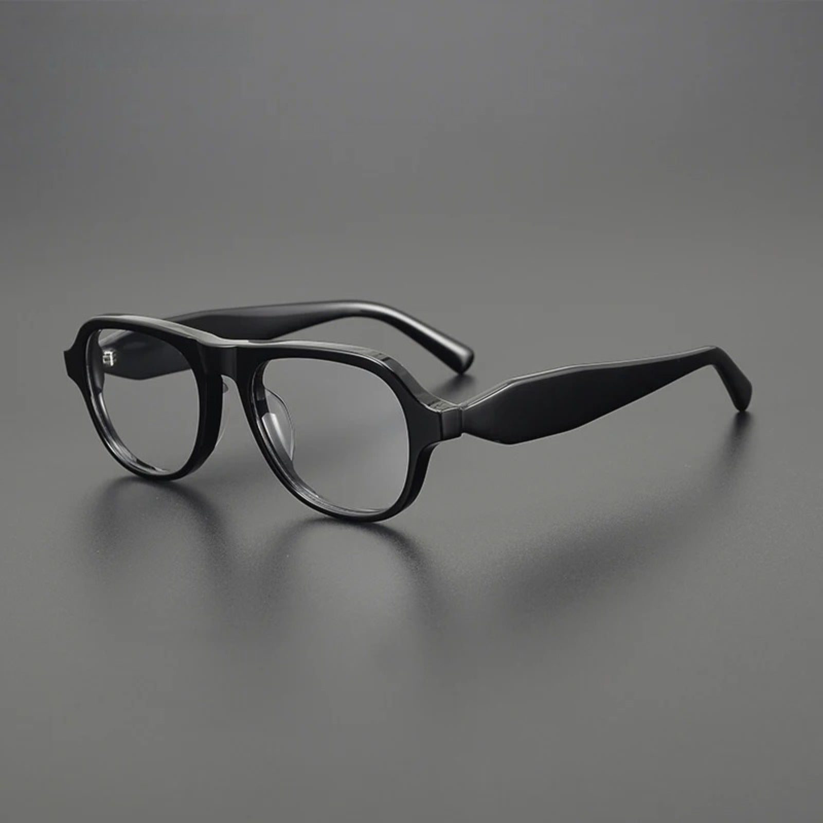 Acetate Chunky Square Eyeglasses | Bold Retro Optical Frames – CINILY UK - Black