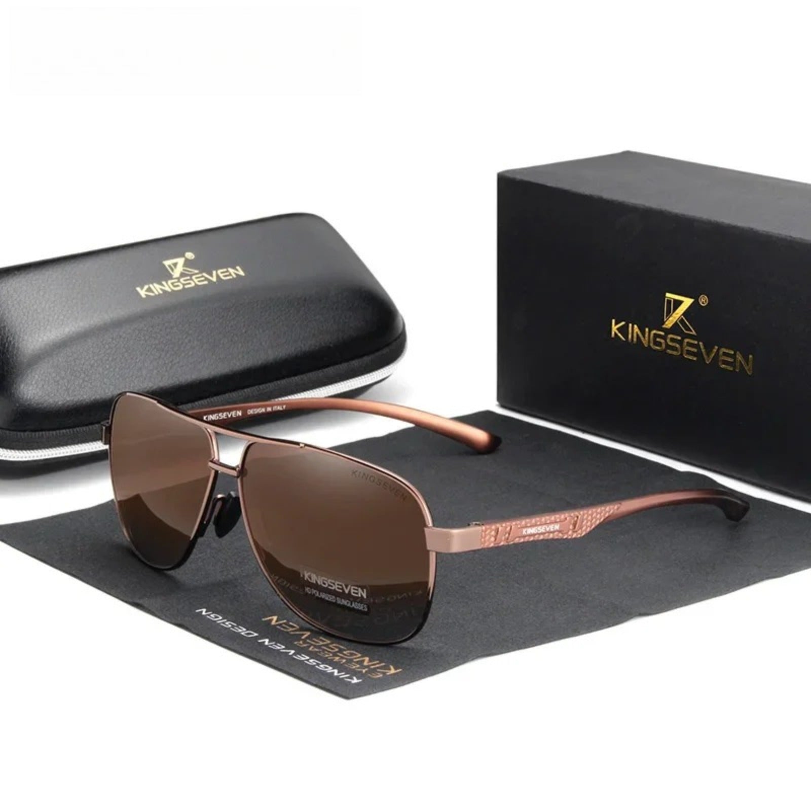 Aluminum Pilot Polarized UV400 Sunglasses | HD Driving Shades – CINILY UK - Brown