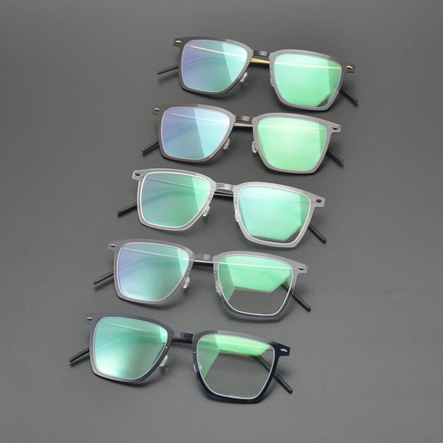 Transparent Titanium Square Eyeglasses