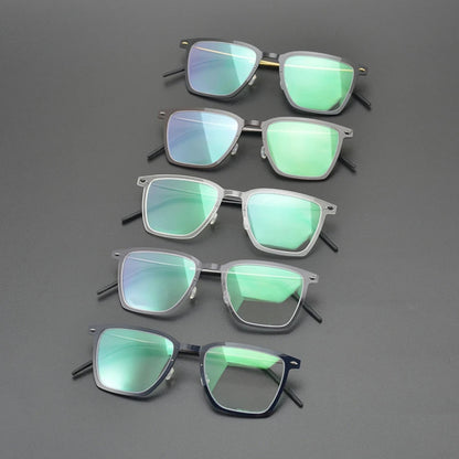 Transparent Titanium Square Eyeglasses