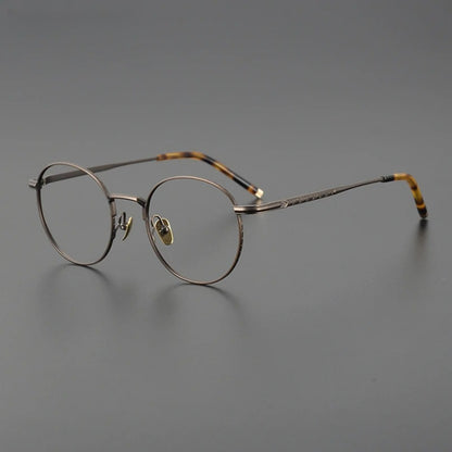 Titanium Wire Round Prescription Eyeglasses | Ultra-Light Optical Frame for Rx Lenses – CINILY UK side view