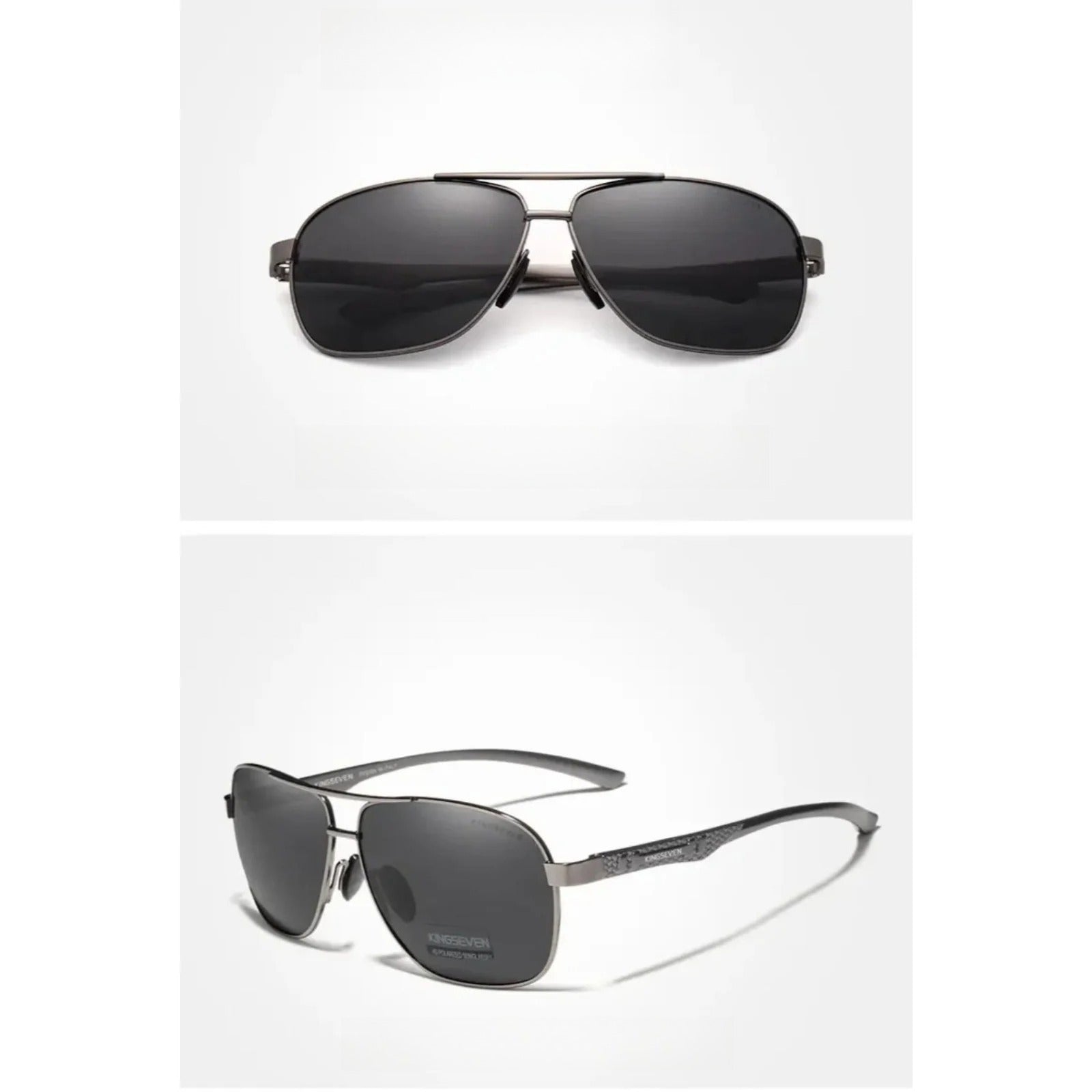 Aluminum Pilot Polarized UV400 Sunglasses | HD Driving Shades – CINILY UK temple detail