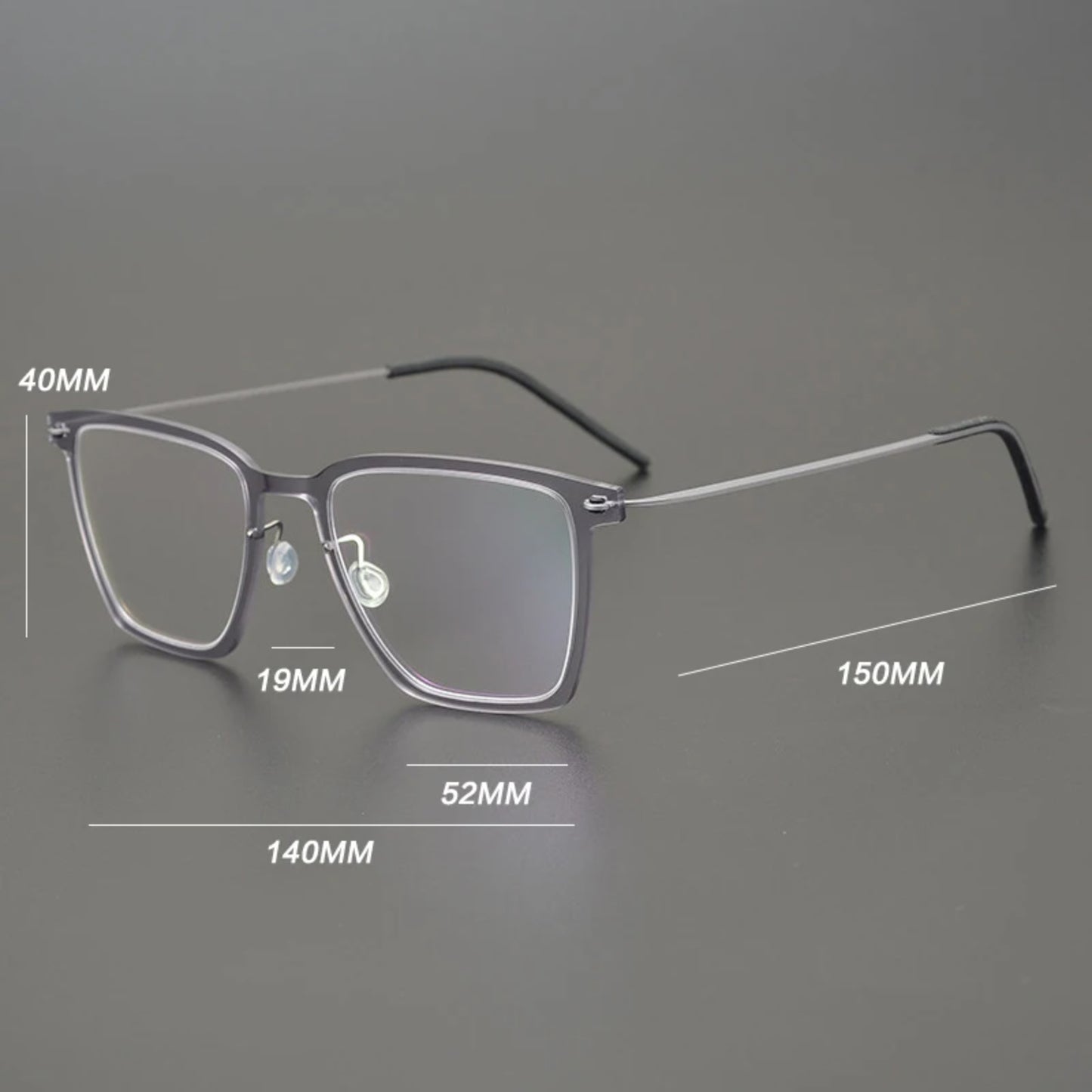 Transparent Titanium Square Eyeglasses