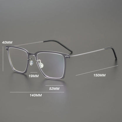 Transparent Titanium Square Eyeglasses
