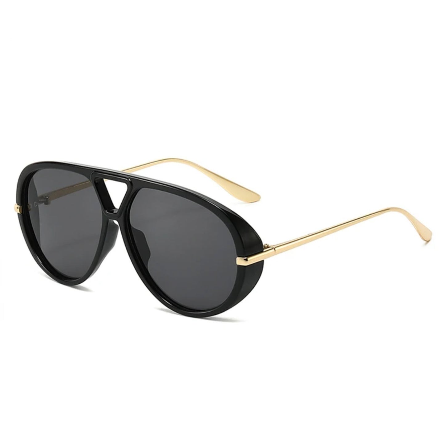 Alloy Oversized Double-Bridge Gradient UV400 Sunglasses