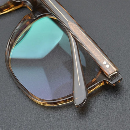 Acetate Crystal Blue Square Prescription Eyeglasses | Designer Optical Frame for Rx Lenses – CINILY UK temple detail