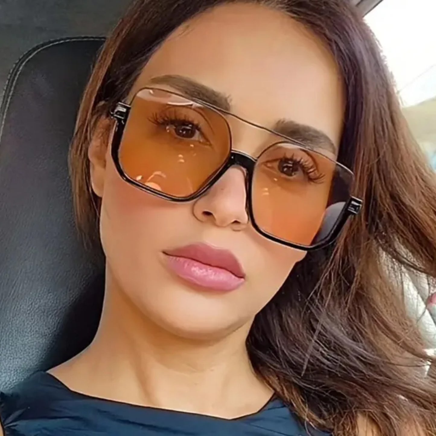 Alloy Oversized Square UV400 Sunglasses