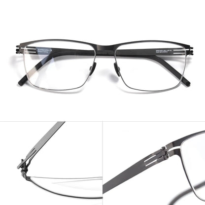 Stainless Steel Screwless Square Eyeglasses