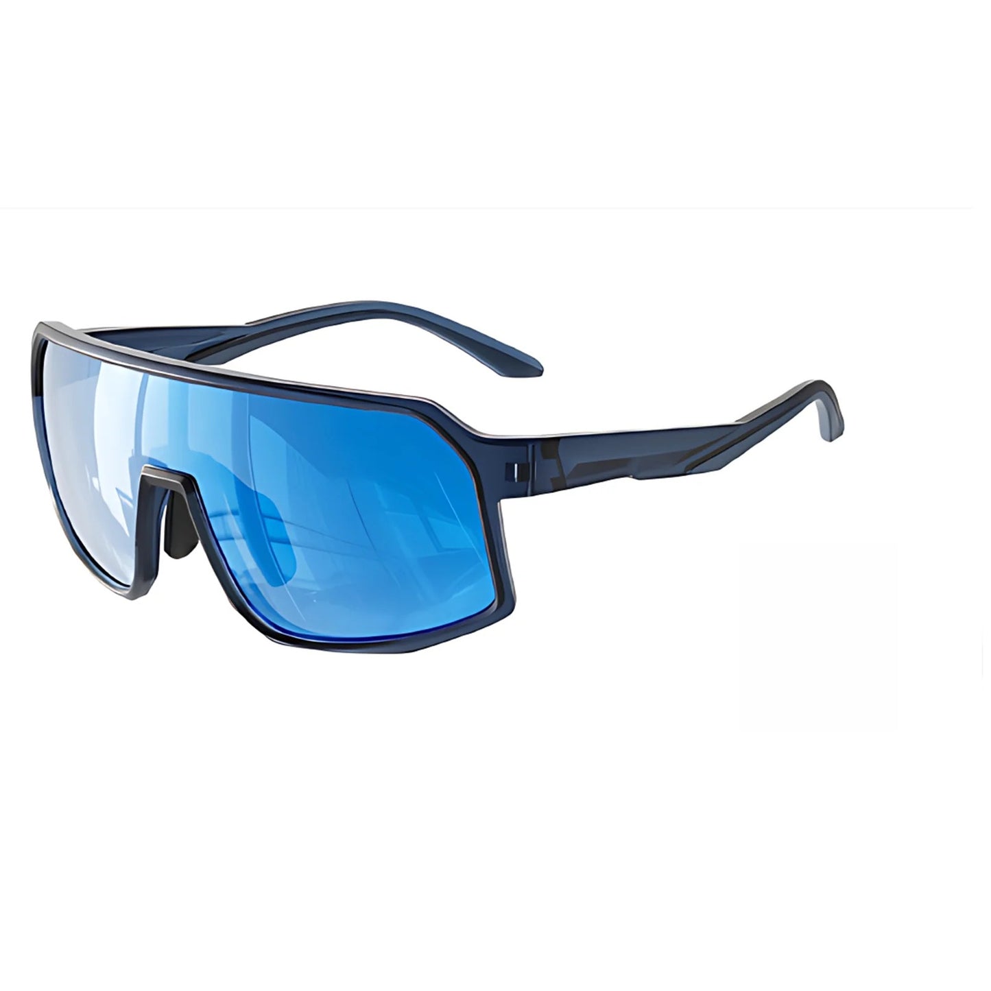 Wide-View Square Shield Sports Sunglasses with Polarised Lens for Outdoor Activities