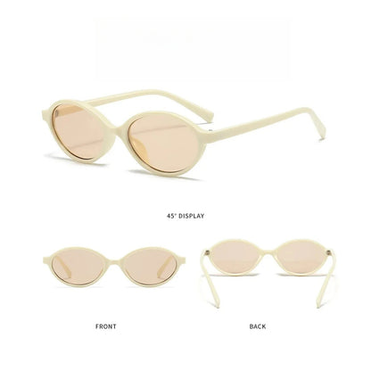 Small Oval UV400 Sunglasses | Vintage Unisex Fashion Shades – CINILY UK additional product view