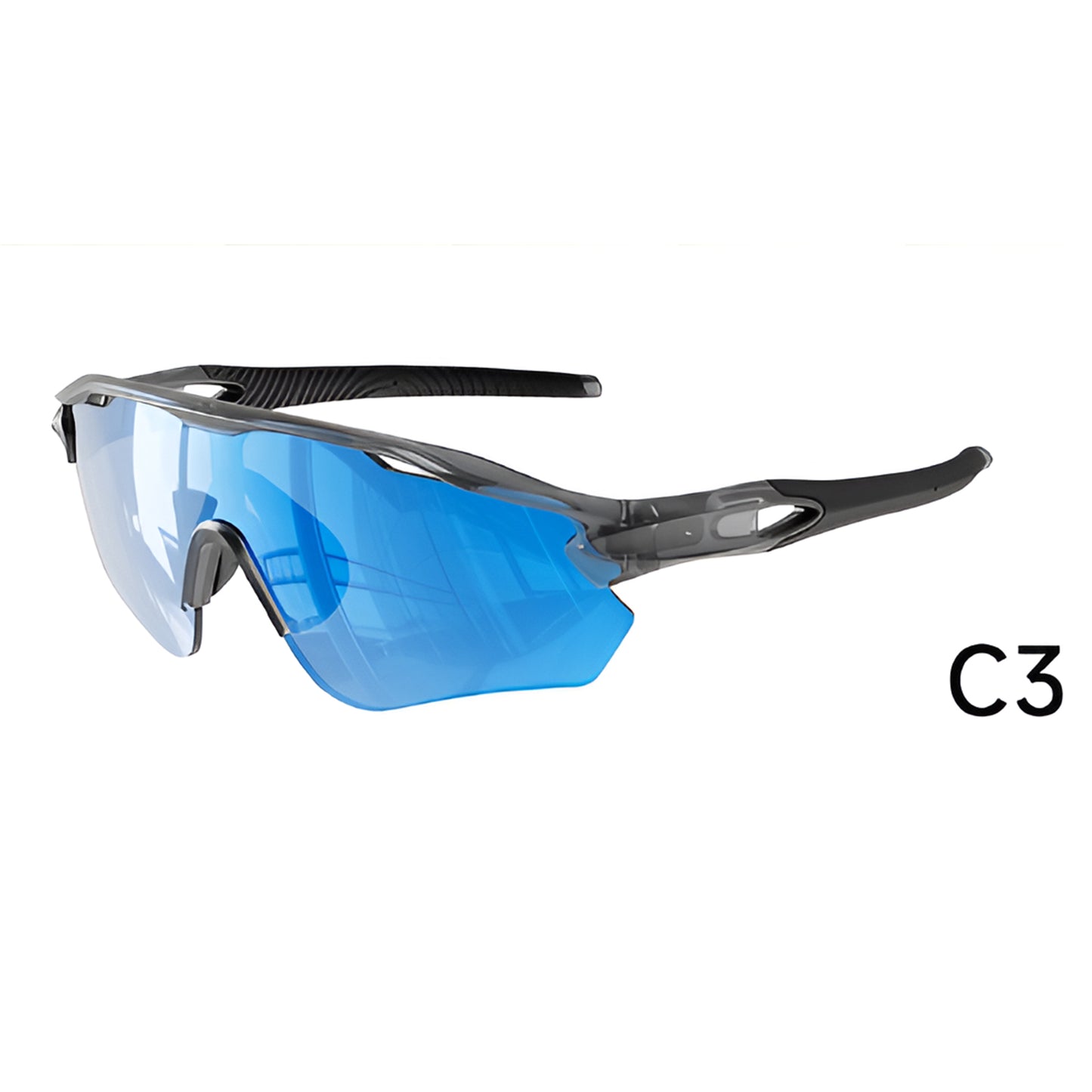 TR90 Half-Rim Windproof Sports Sunglasses for Cycling, Hiking and Outdoor Use